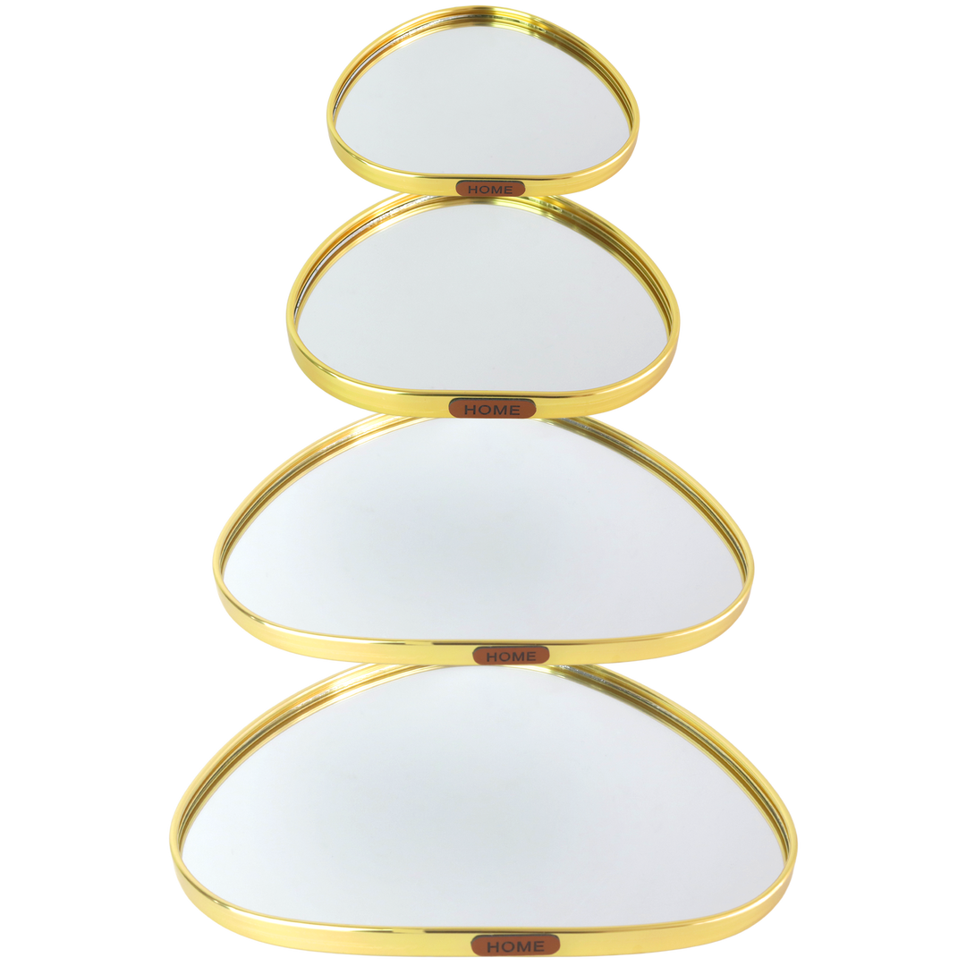 Set 4 plateaux miroir 20cm + 26cm + 29cm + 33cm