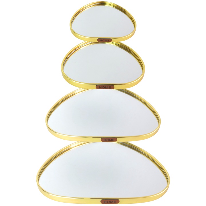 Set 4 plateaux miroir 20cm + 26cm + 29cm + 33cm