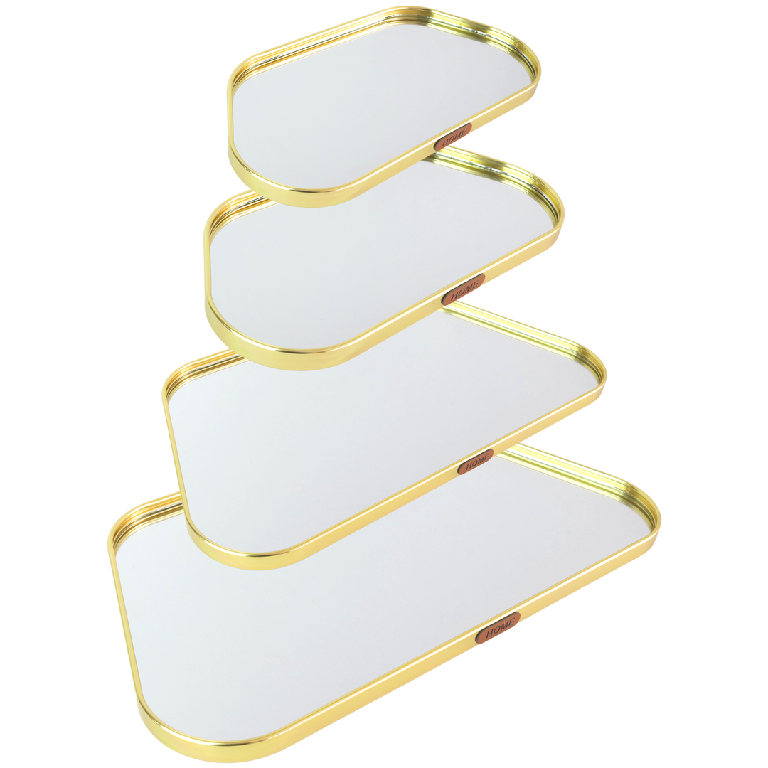 Set 4 plateaux miroir 30cm + 35cm + 40cm + 44cm