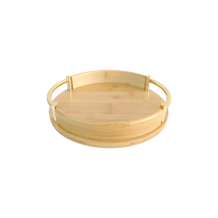 Set 3 plateaux en bambou ronds 34cm+28cm+23cm