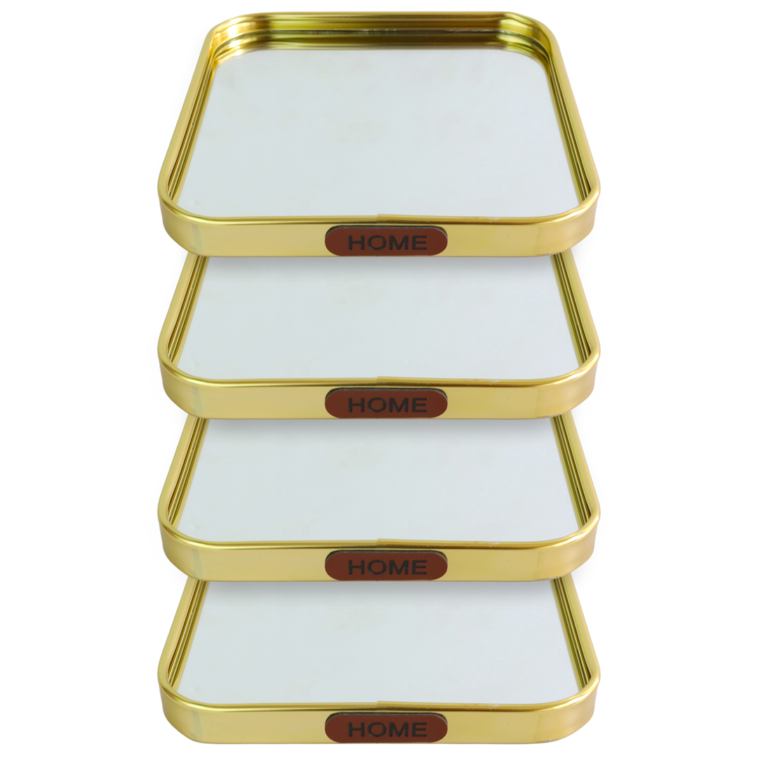 Set 4 plateaux miroir 15cm
