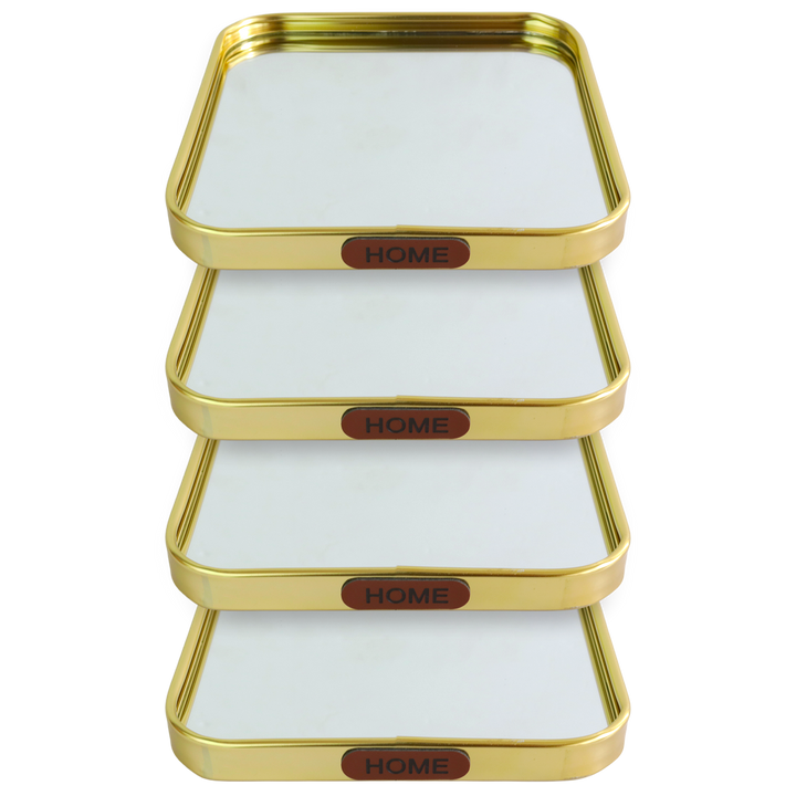 Set 4 plateaux miroir 15cm