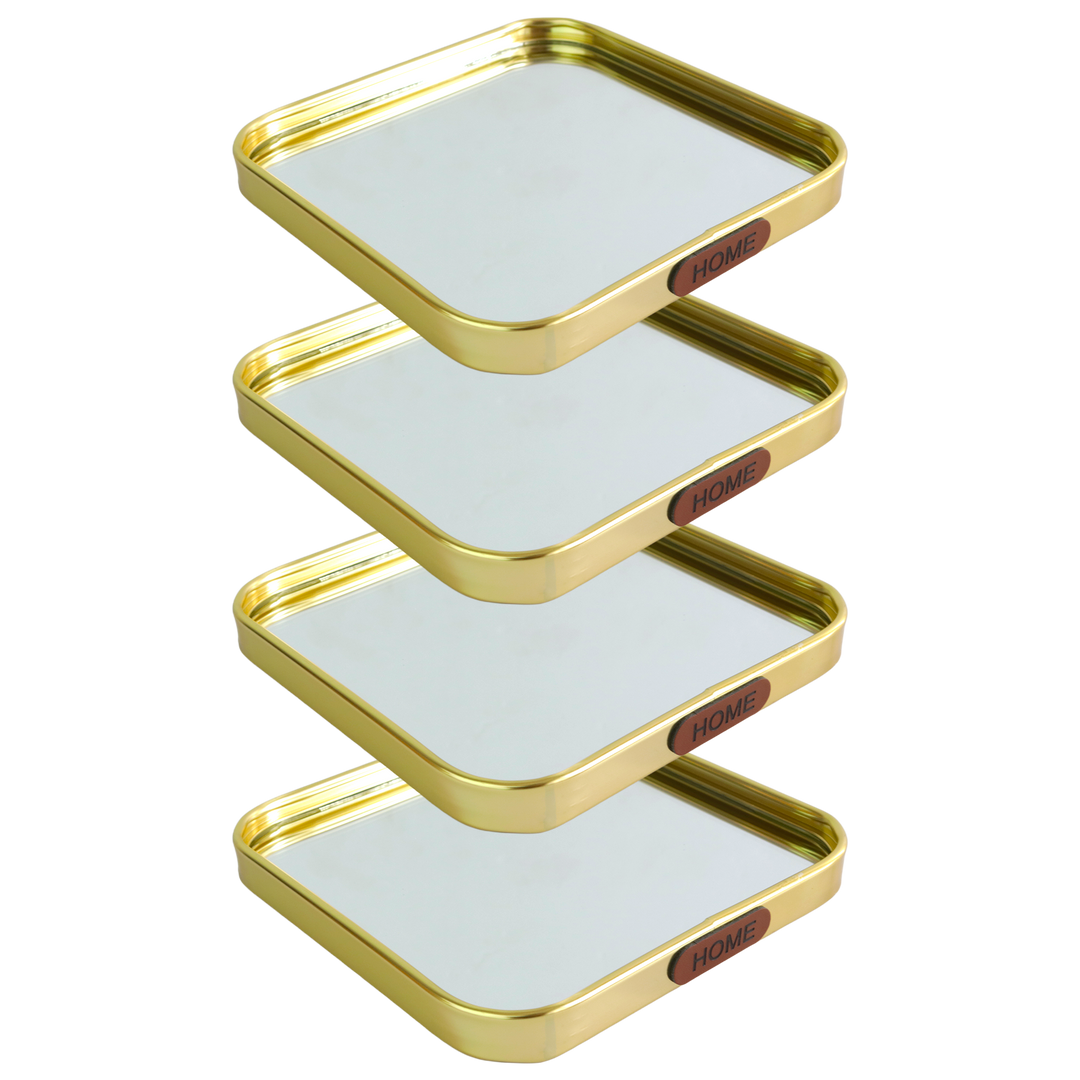 Set 4 plateaux miroir 15cm
