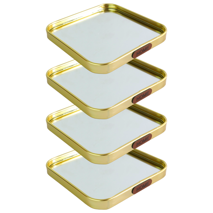 Set 4 plateaux miroir 15cm