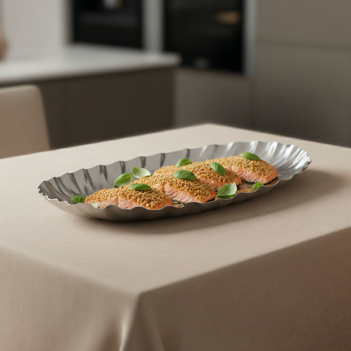 Plat présentation en inox 39x25cm