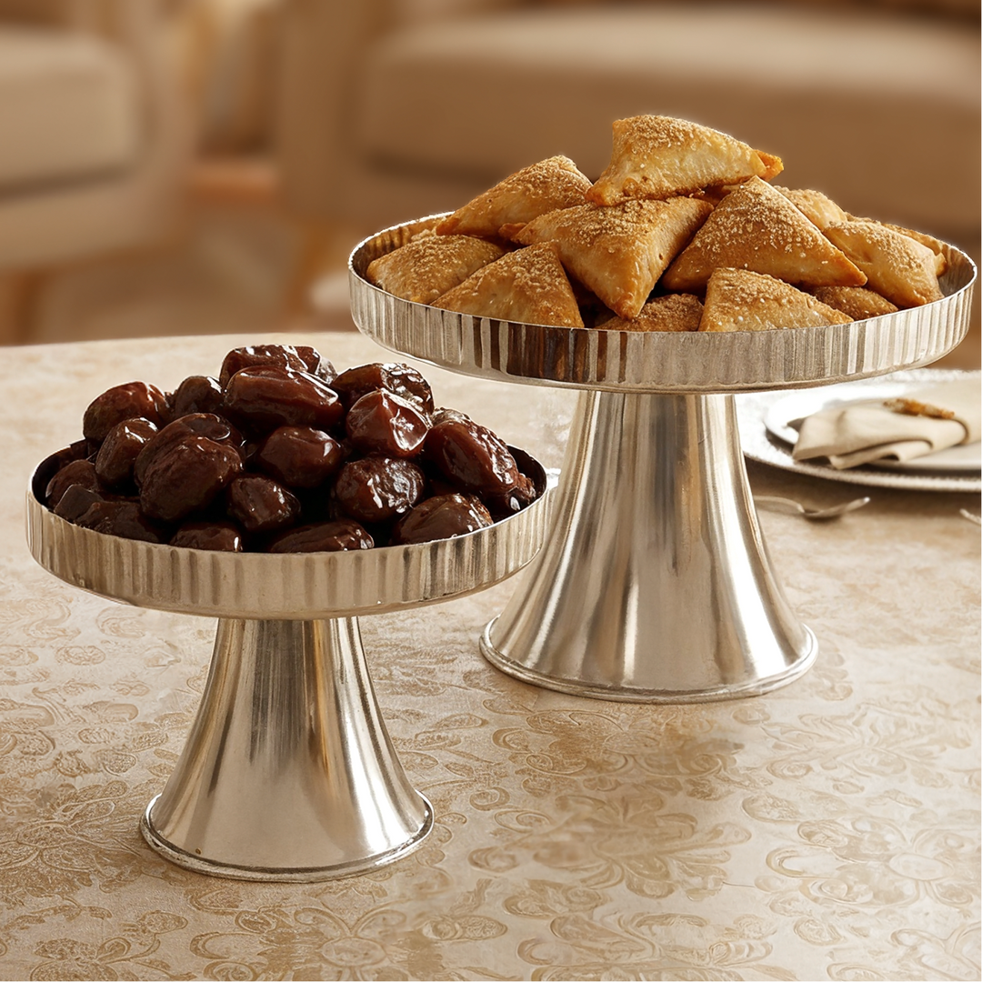 Set 2 présentoirs en inox 15cm + 21cm