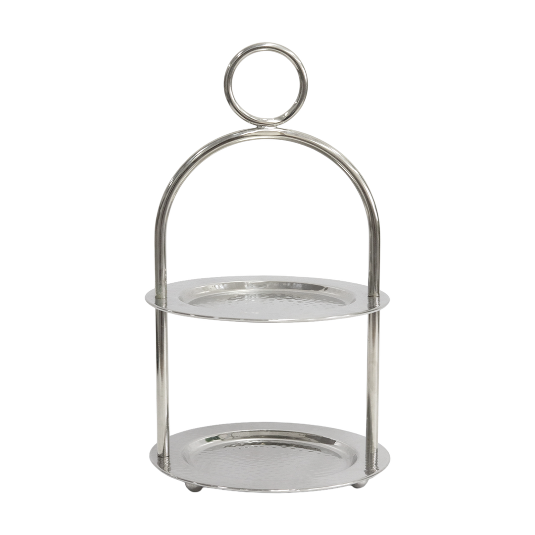 Présentoir 2 niveaux en inox 19x35cm