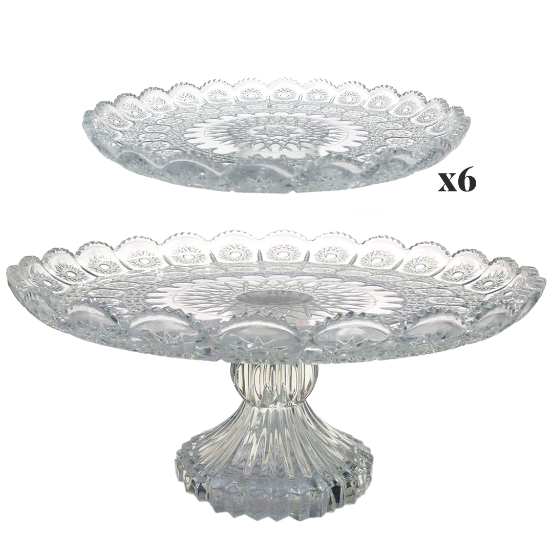 Set présentoir 29cm + 6 assiettes 20cm en verre