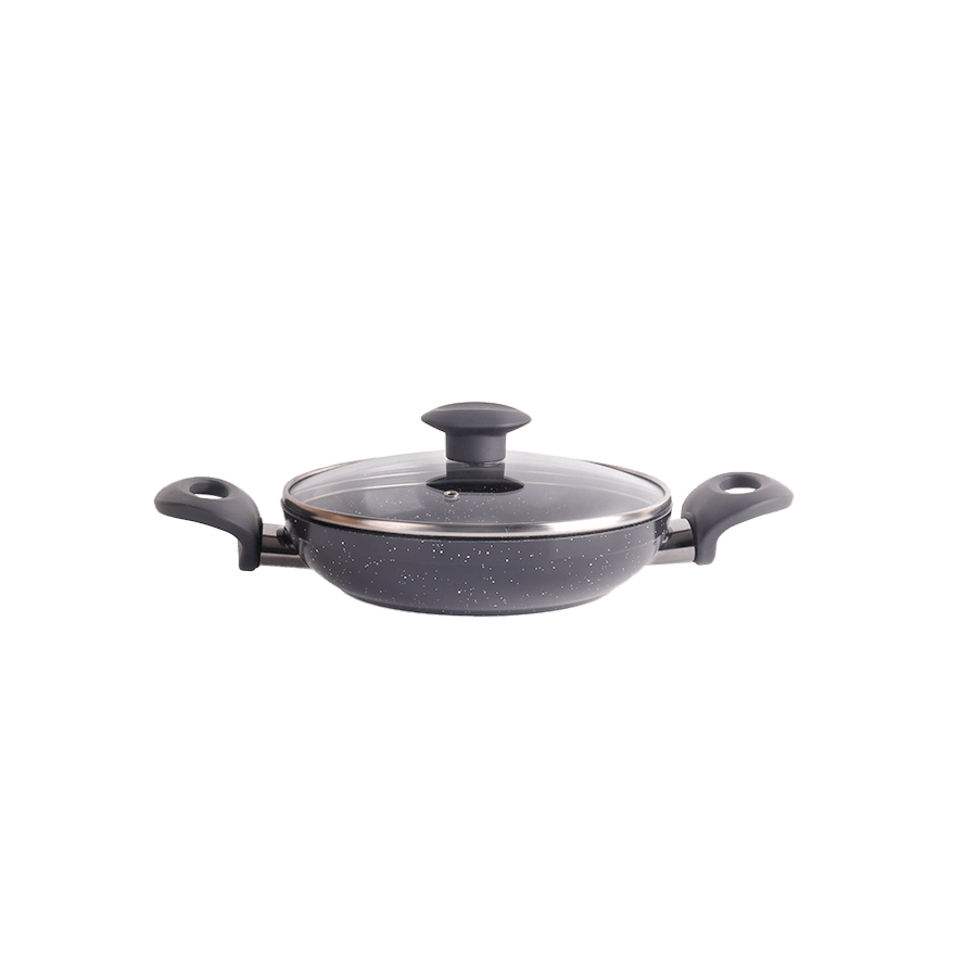 Poêle 20cm grise en granite avec couvercle - Saga Cuisine