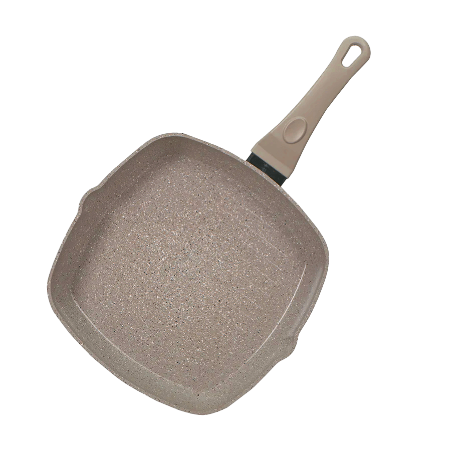 Poêle grille beige en granite 28cm - Saga Cuisine