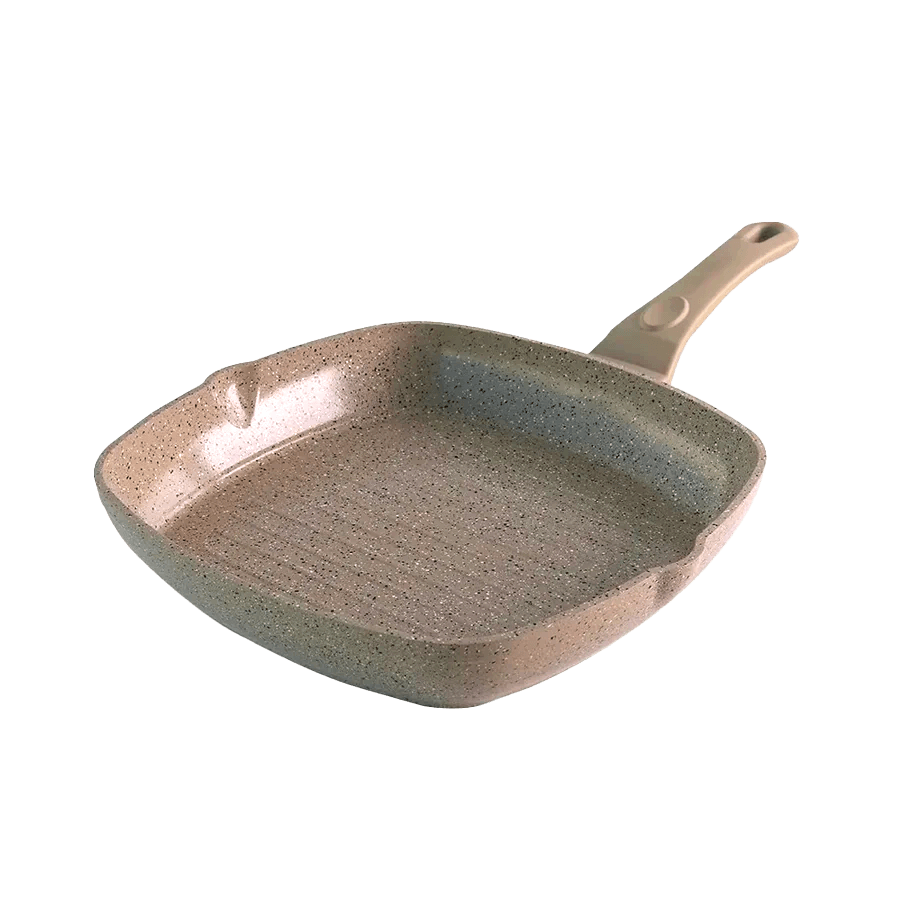 Poêle grille beige en granite 28cm - Saga Cuisine