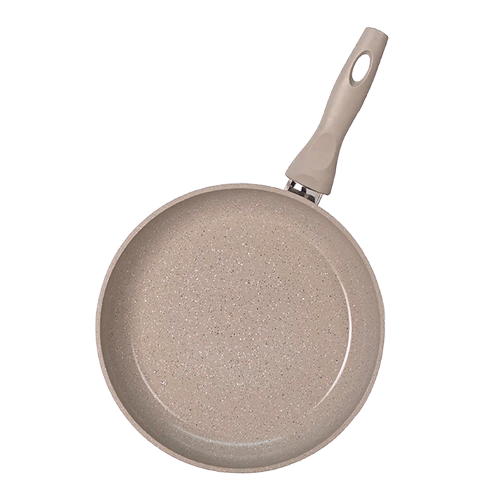 Poêle ronde beige 30cm en granite - Saga Cuisine