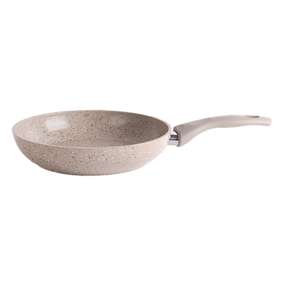 Poêle ronde beige 30cm en granite - Saga Cuisine