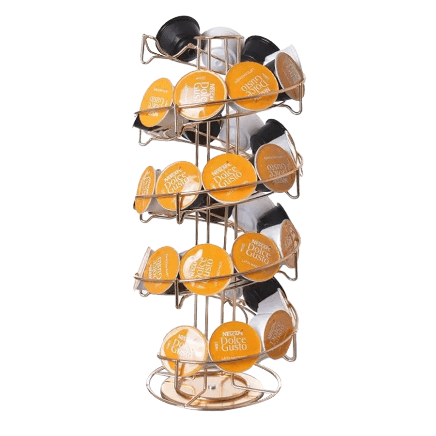 Porte capsules en métal doré 60pcs 360° - Saga Cuisine