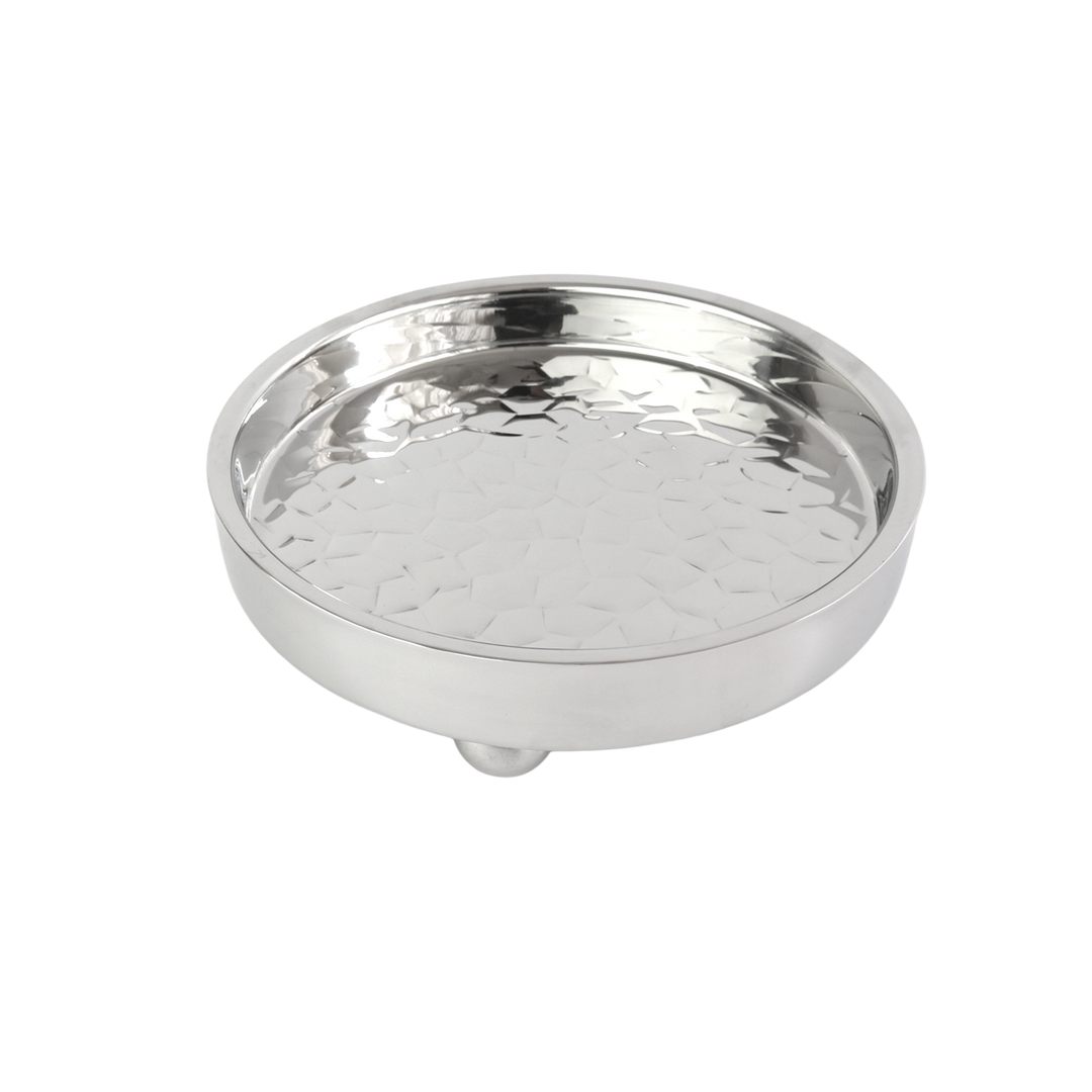 Présentoir en inox argenté 26x7,50cm