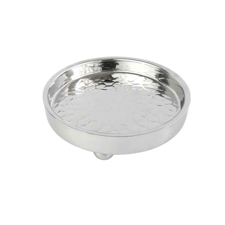 Présentoir en inox argenté 26x7,50cm