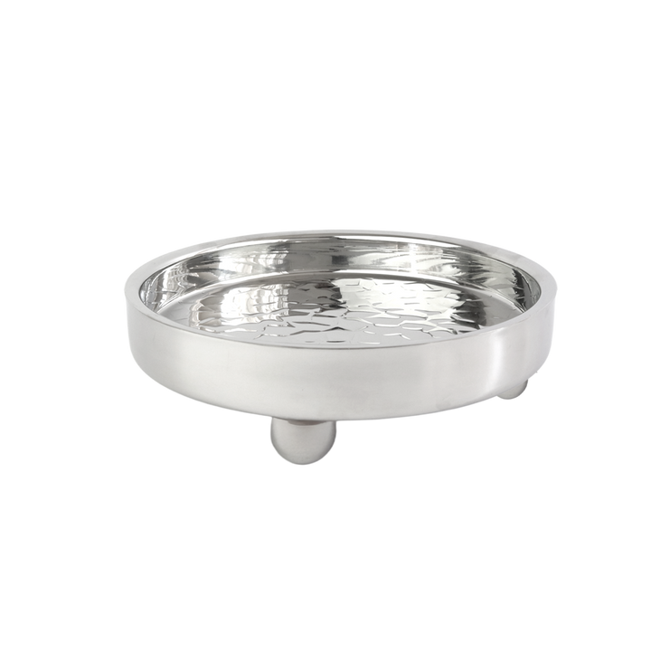 Présentoir en inox argenté 26x7,50cm
