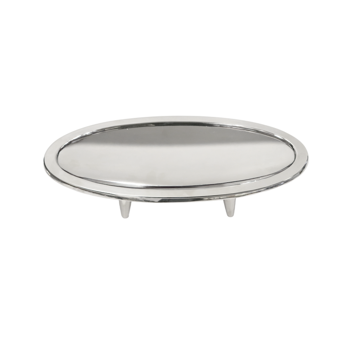 Plat présentation ovale en inox 36x17cm