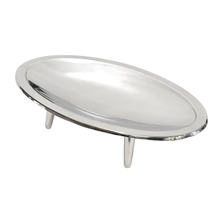 Plat présentation ovale en inox 41x23cm