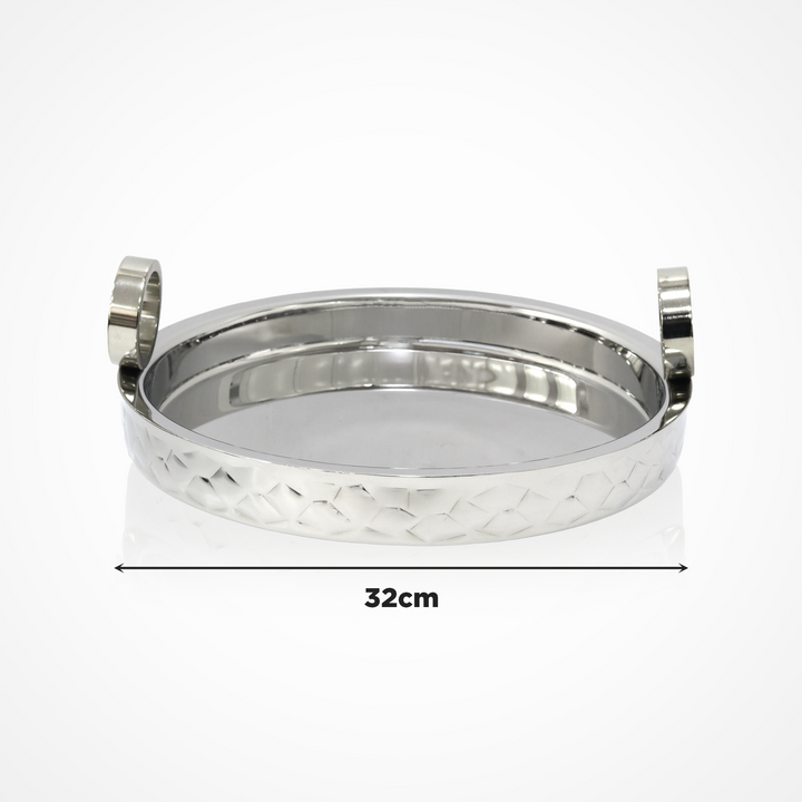 Plateau double wall rond en inox 32cm