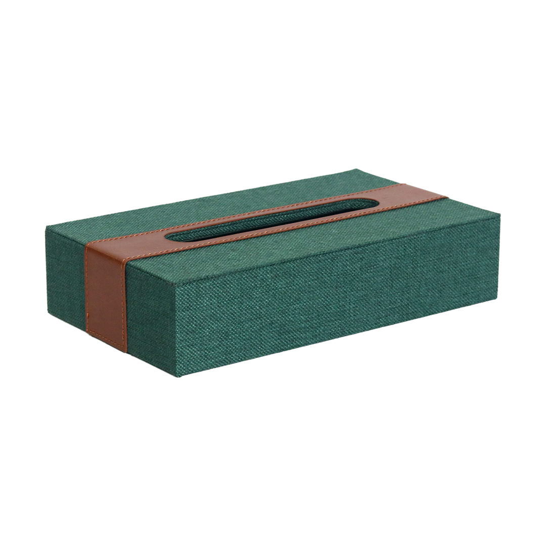 Boîte mouchoir vert marron 28x16x6cm