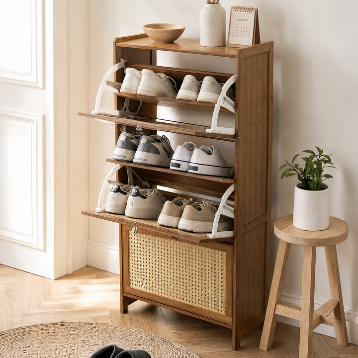Meuble à Chaussure en bois 3 niveaux 50x24x120cm modèle 2