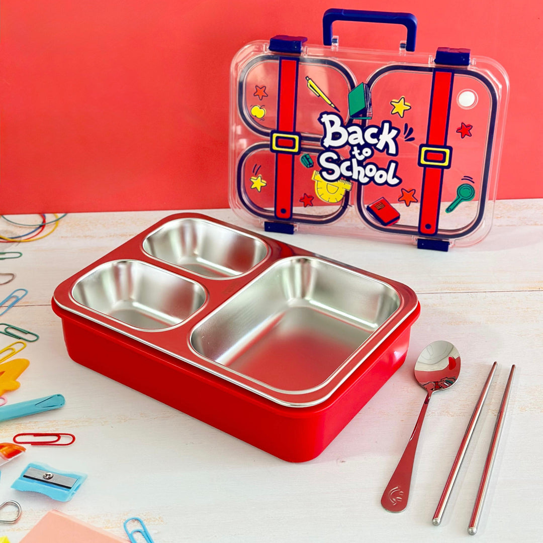 Lunch box en inox 3 compartiments 850ML