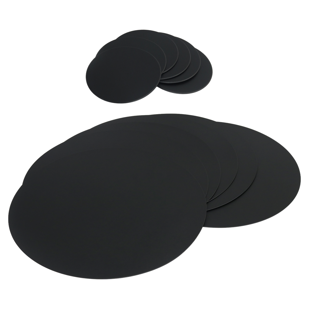 6 sets de table ronds 38cm en simili cuir + 6 sous tasses ronds 10cm