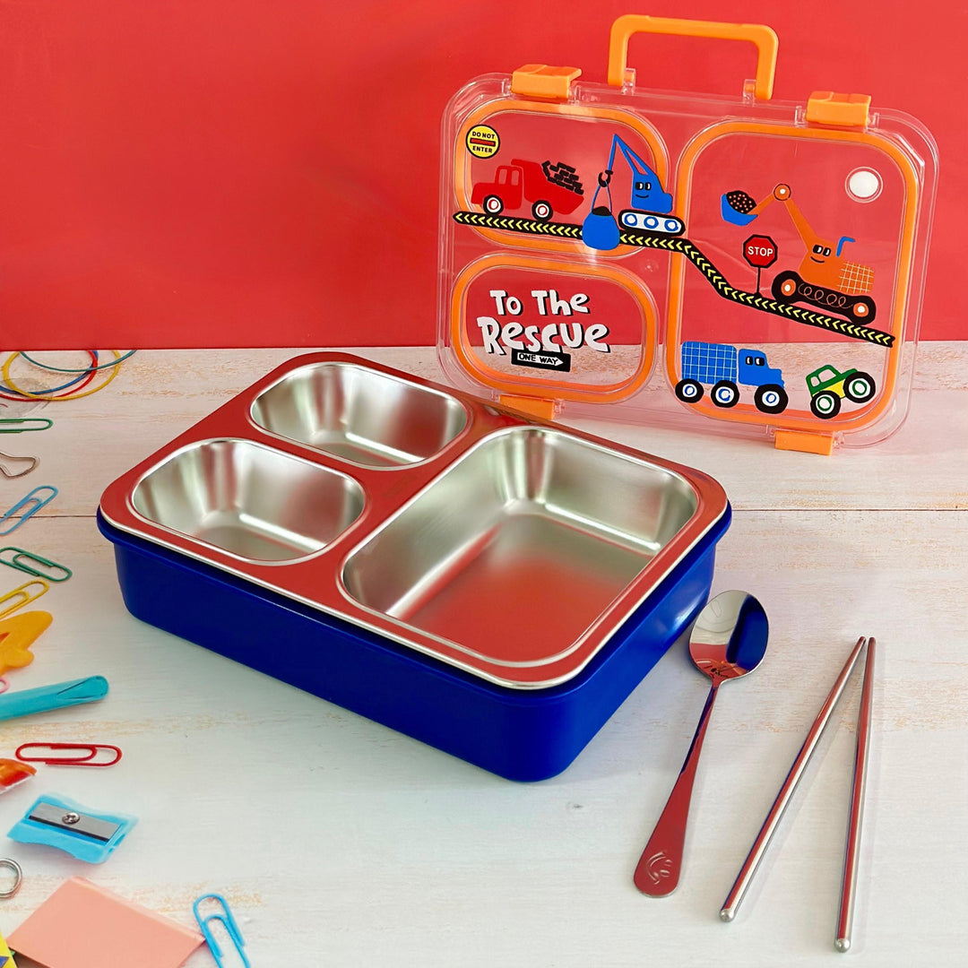 Lunch box en inox 3 compartiments 850ML