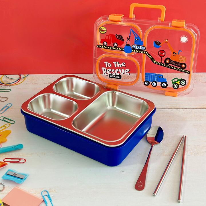 Lunch box en inox 3 compartiments 850ML