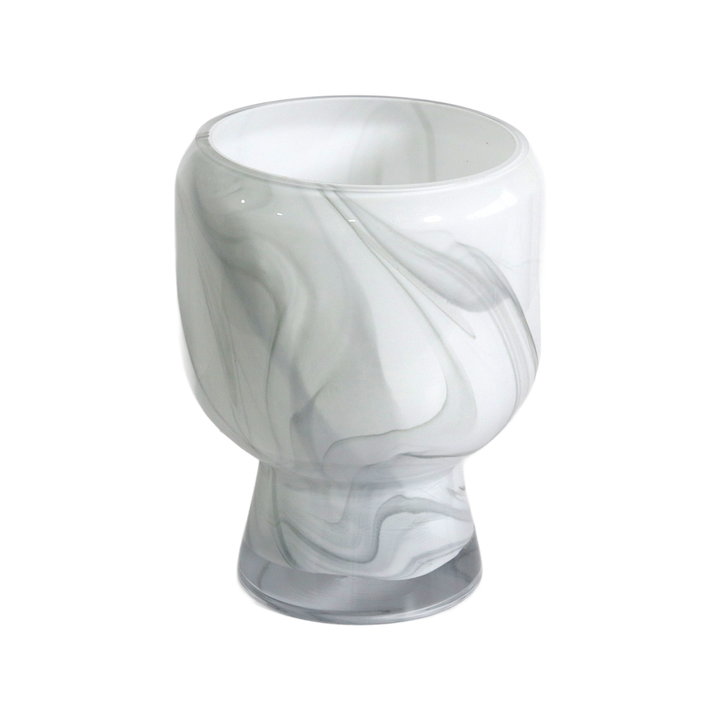 Coupe en verre marbré blanc 16x22cm