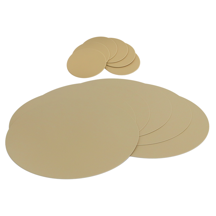 6 sets de table ronds 38cm en simili cuir + 6 sous tasses ronds 10cm