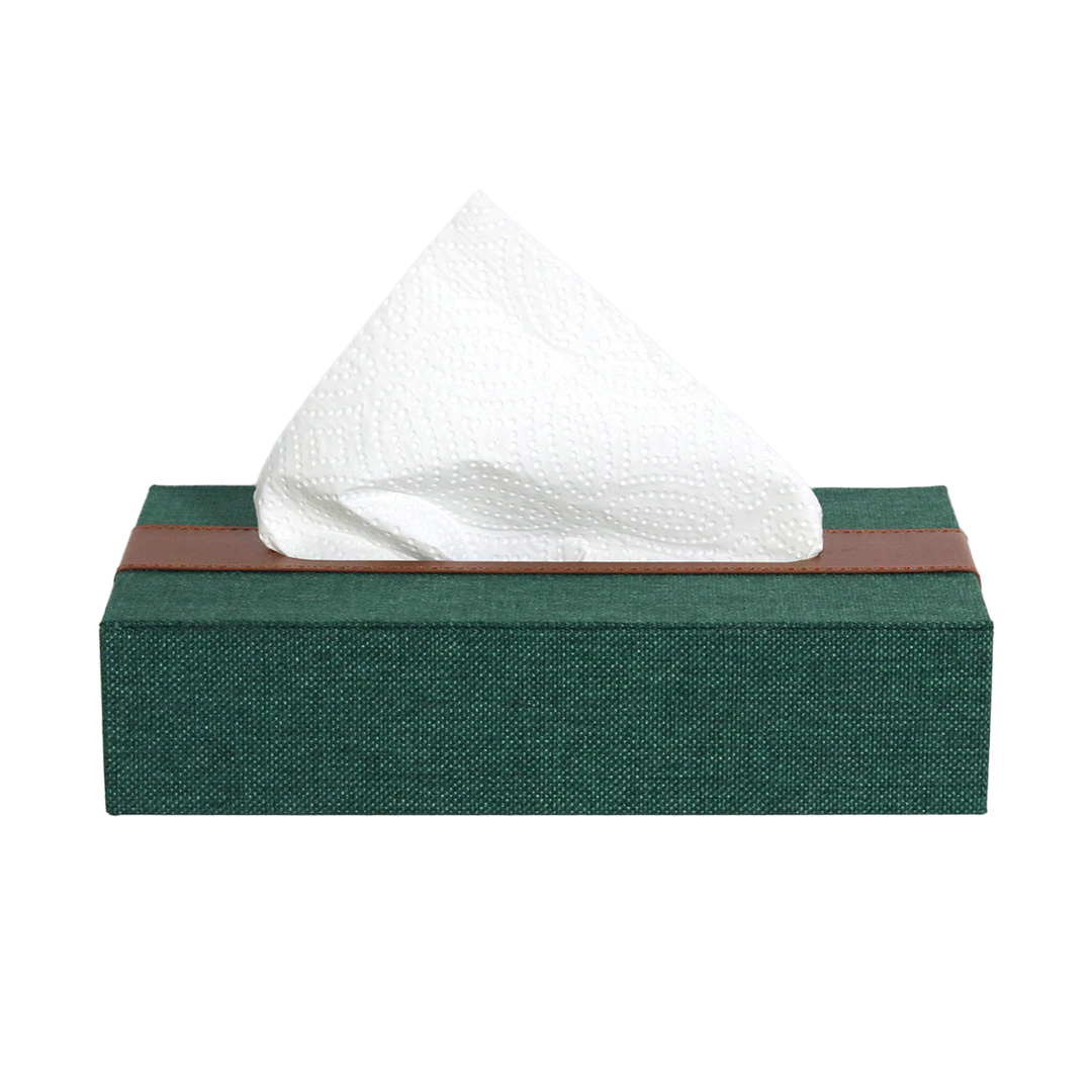 Boîte mouchoir vert marron 28x16x6cm
