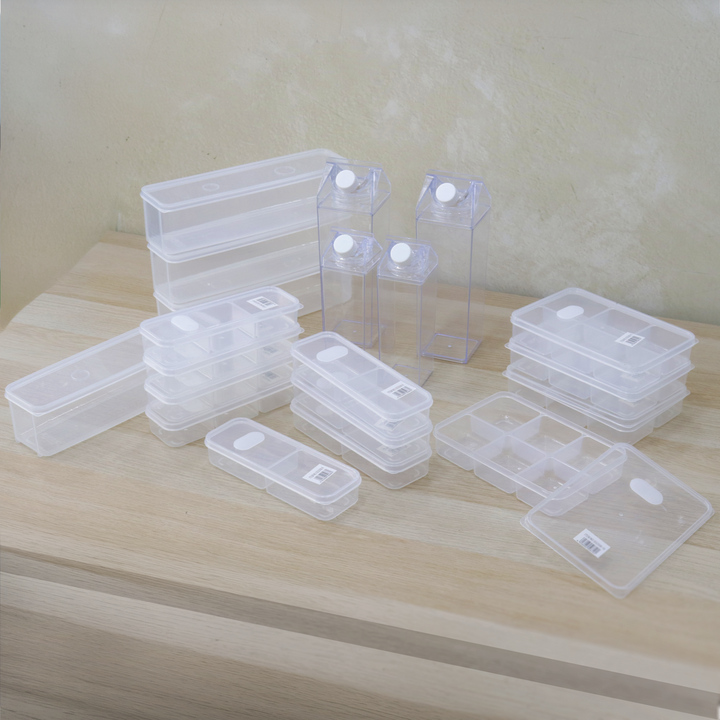 Set 4 bouteilles en plexiglass 500ML + 1000ML + 16 boîtes en plastique