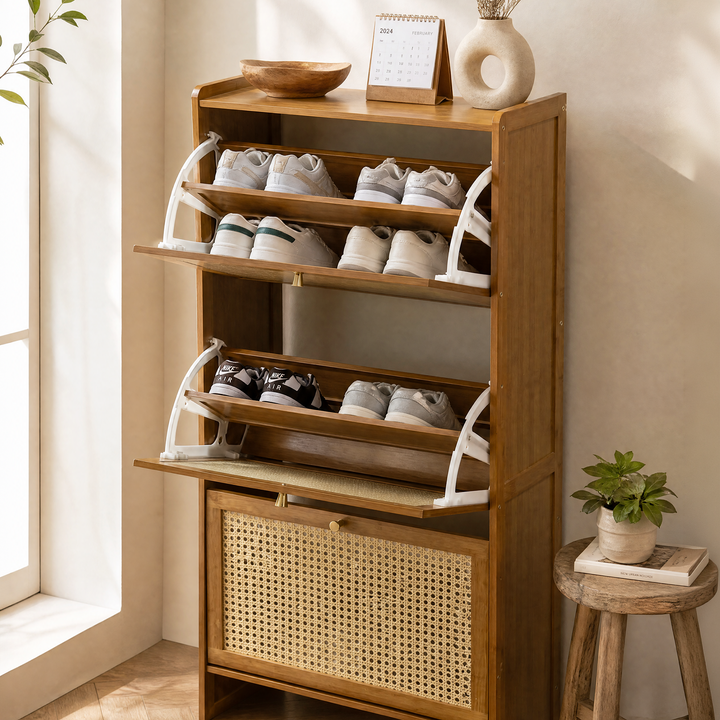 Meuble à Chaussure en bois 3 niveaux 50x24x120cm modèle 2