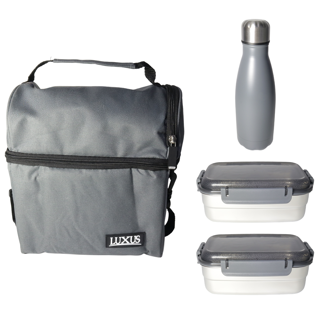 Set sac isotherme + 2 boîtes en inox 800ML + 1 bouteille en inox 500ML
