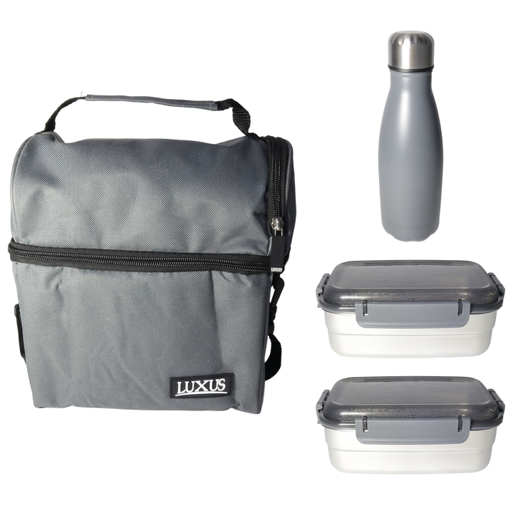 Set sac isotherme + 2 boîtes en inox 800ML + 1 bouteille en inox 500ML