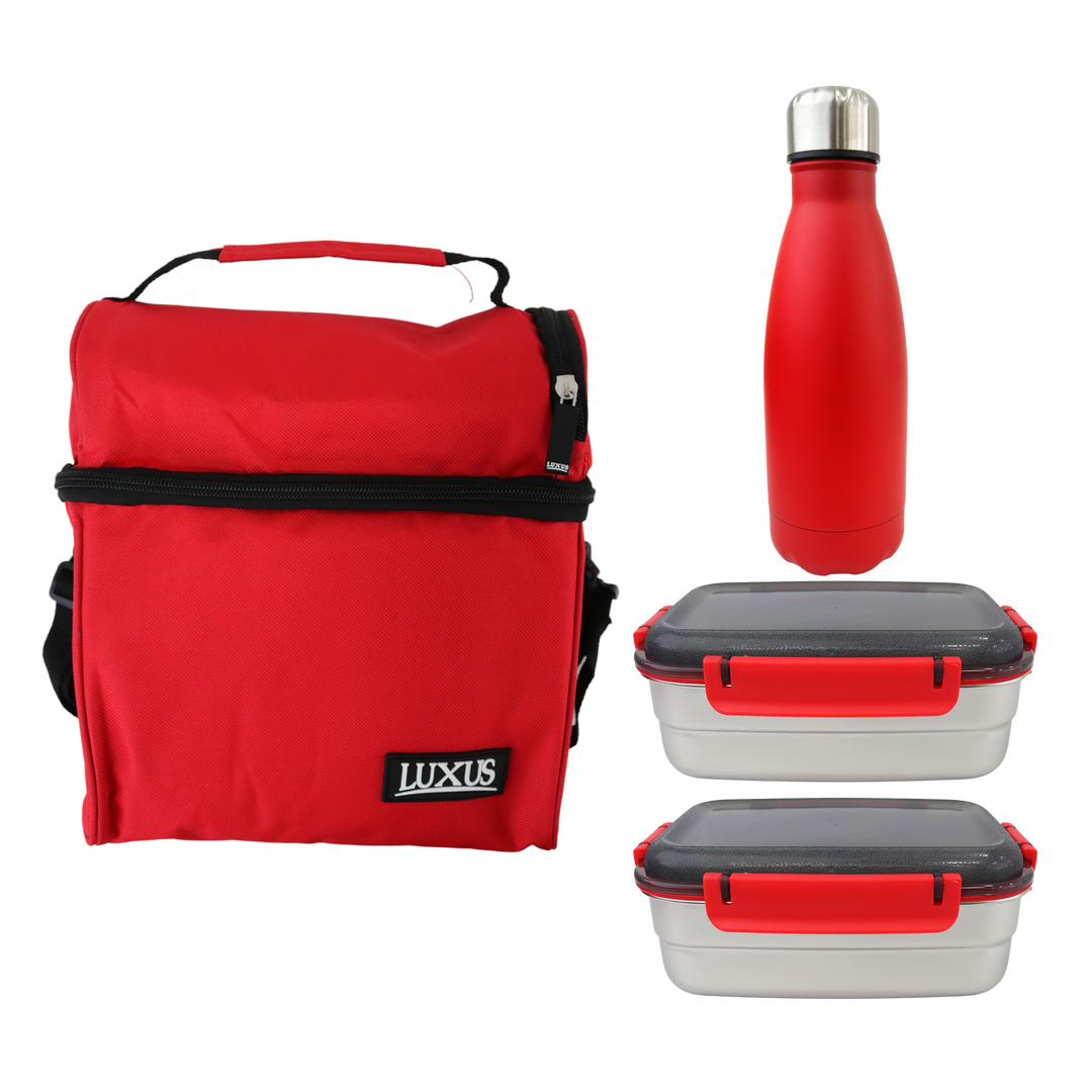 Set sac isotherme + 2 boîtes en inox 800ML + 1 bouteille en inox 500ML