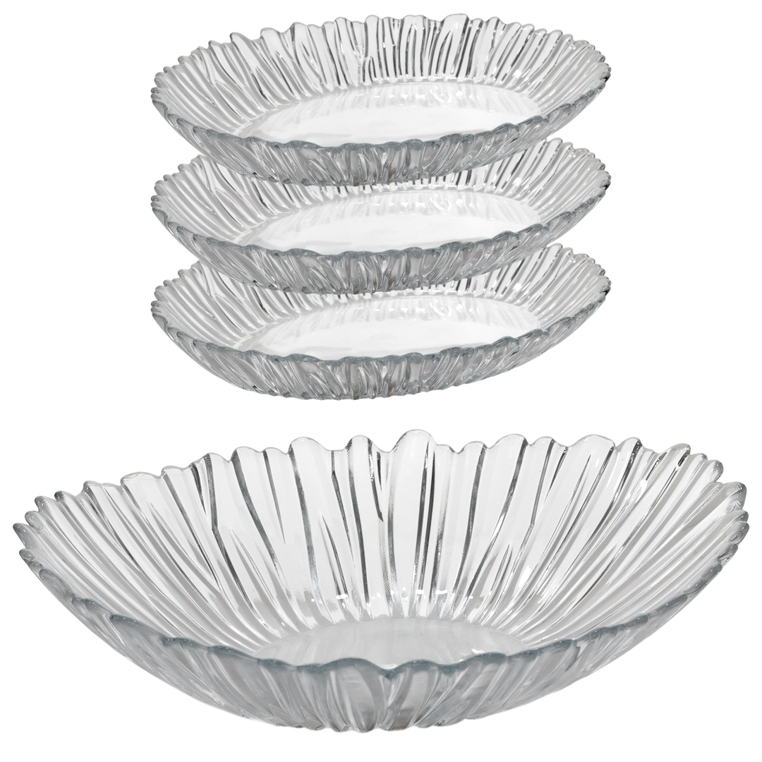 Set assiette creuse ovale 33cm + 3 assiettes ovale 25cm