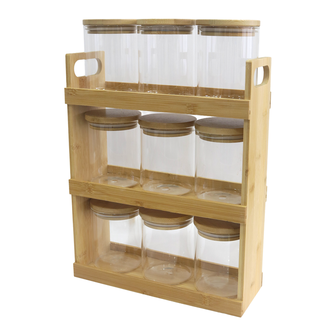 Service à épices 9pcs + support en bois