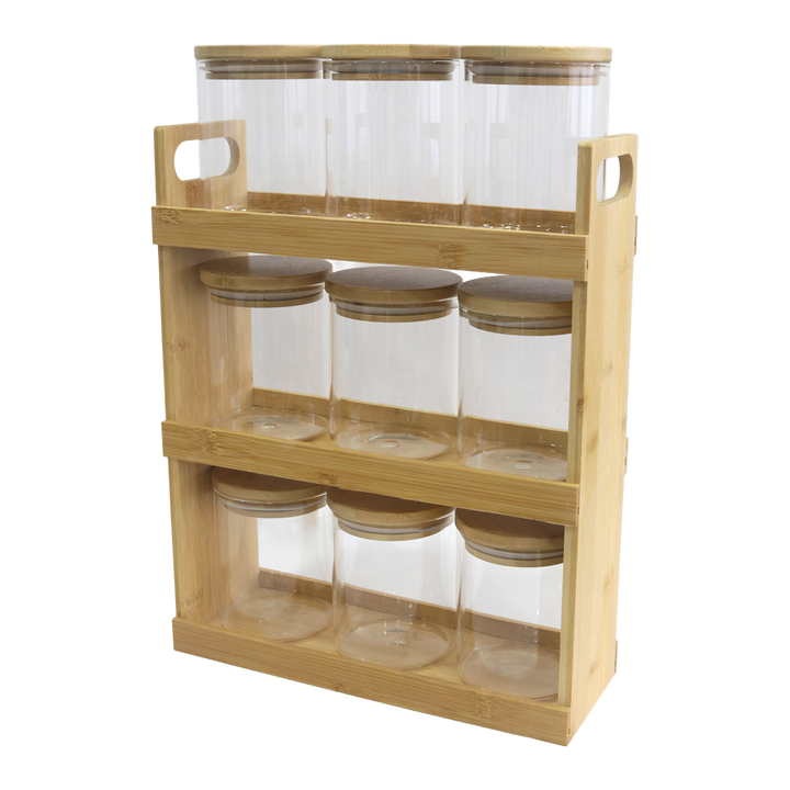 Service à épices 9pcs + support en bois