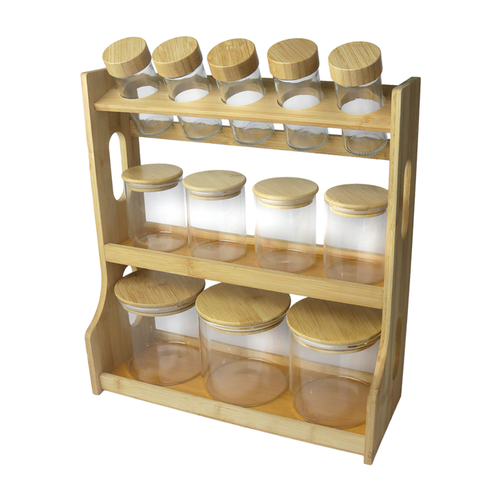 Service à épices 12pcs avec support en bois