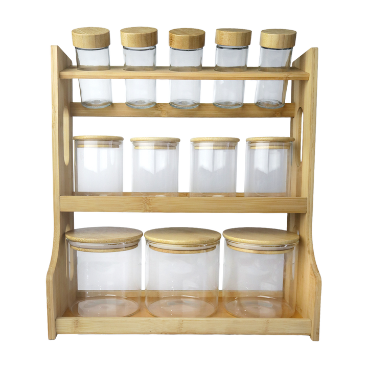 Service à épices 12pcs avec support en bois