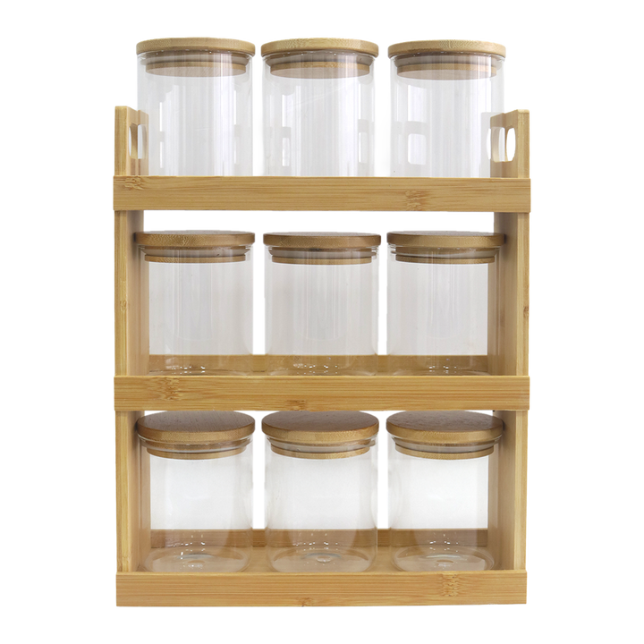 Service à épices 9pcs + support en bois