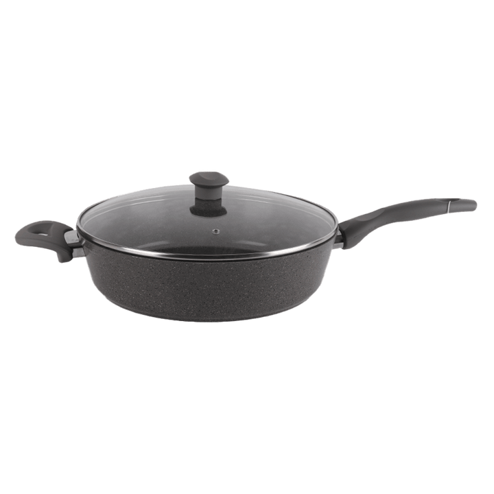 Sauteuse/Marmite granite avec couvercle en verre 30cm - Saga Cuisine