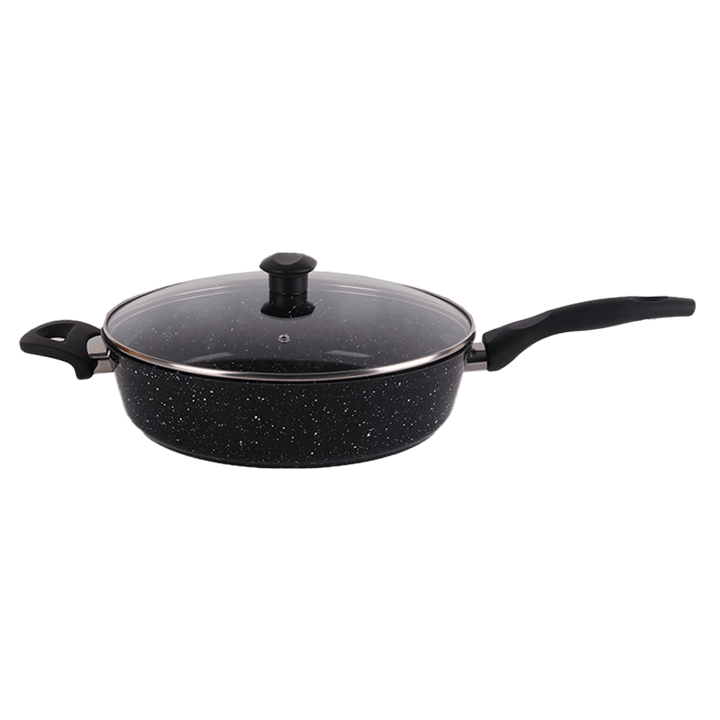 Sauteuse/Marmite granite avec couvercle en verre 30cm - Saga Cuisine