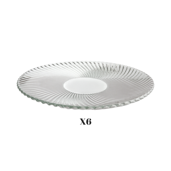 Set 6 plats 25cm + Set 6 plats 20cm + Set 6 plats 15cm en verre