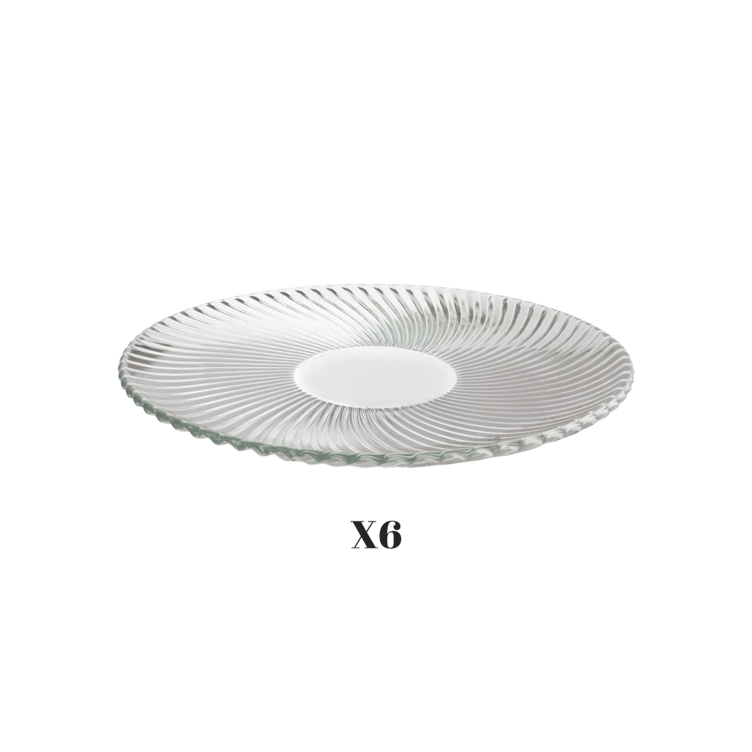 Set 6 plats 25cm + Set 6 plats 20cm + Set 6 plats 15cm en verre