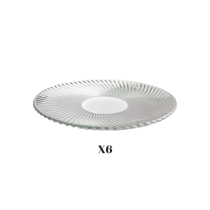 Set 6 plats 25cm + Set 6 plats 20cm + Set 6 plats 15cm en verre