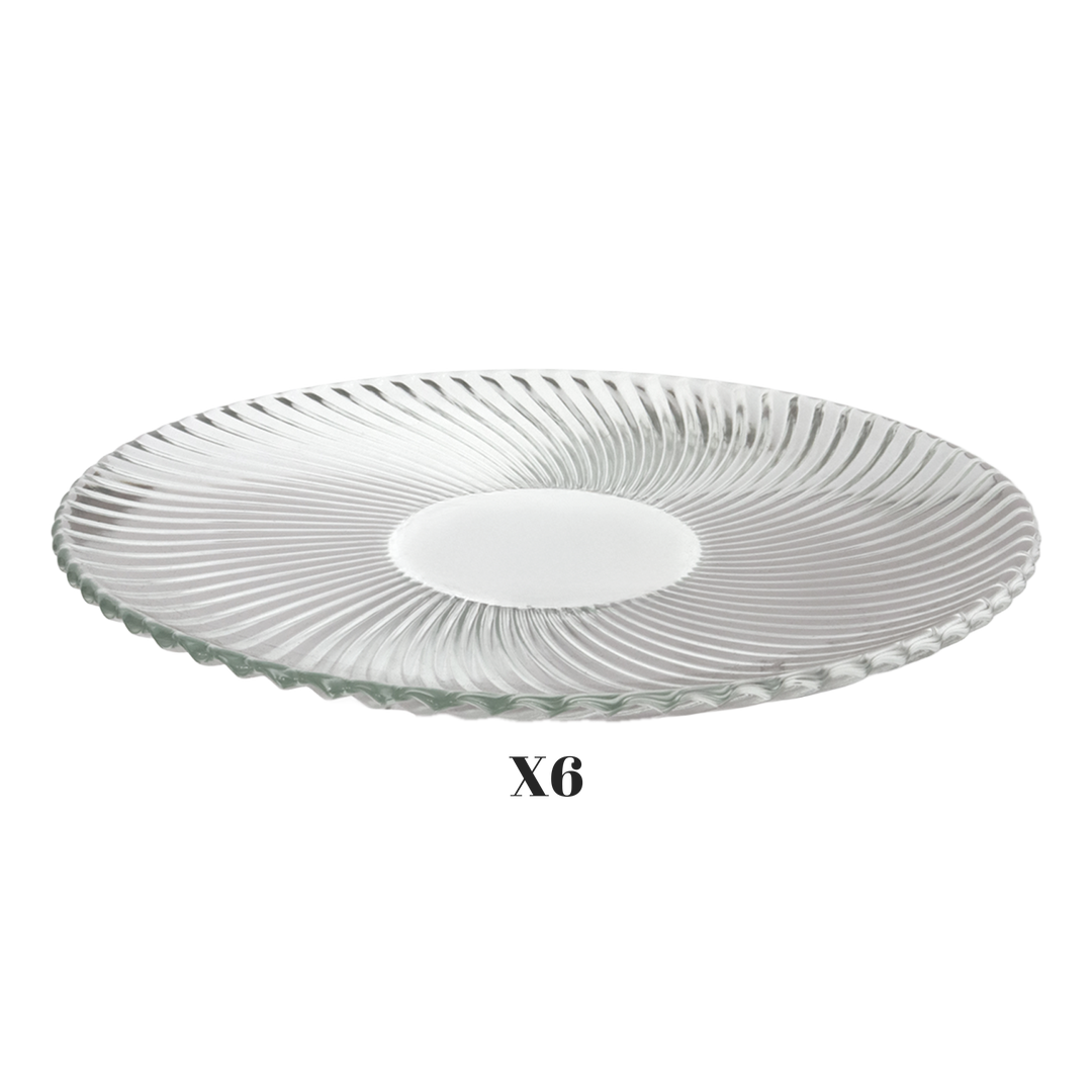 Set 6 plats 25cm + Set 6 plats 20cm + Set 6 plats 15cm en verre